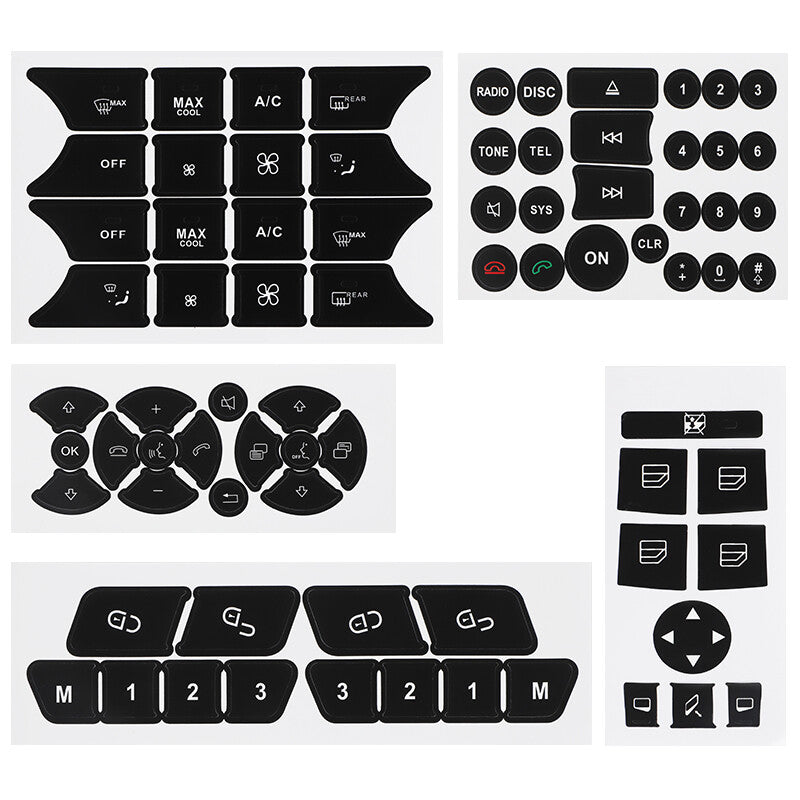 Door Steering A/C Window Radio Button Repair Stickers For 2007-14 for Mercedes-Benz