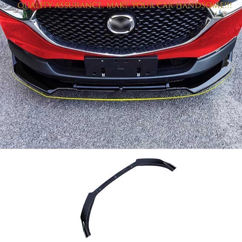 for Mazda CX-30 2020-2024 Glossy Black Front Bumper Lip Spoiler Bodykit Refit 3X