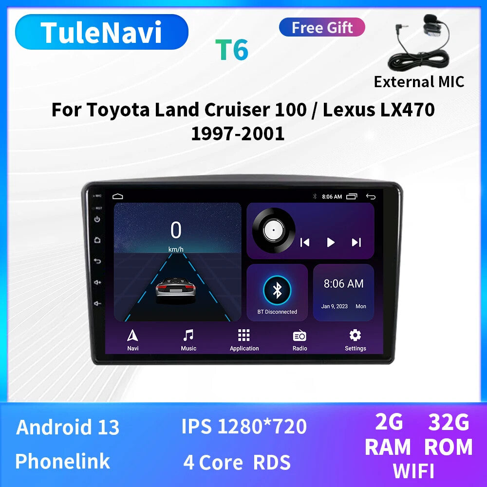 for Lexus LX470 for Toyota for Land Cruiser 100 Player Carplay Screen Car Radio GPS Navi