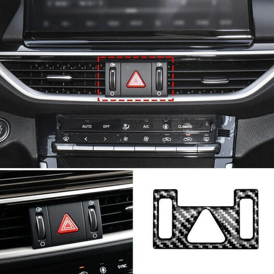 Carbon Fiber Print Central Console Button Cover Trim for Kia Forte K3 2019-2023