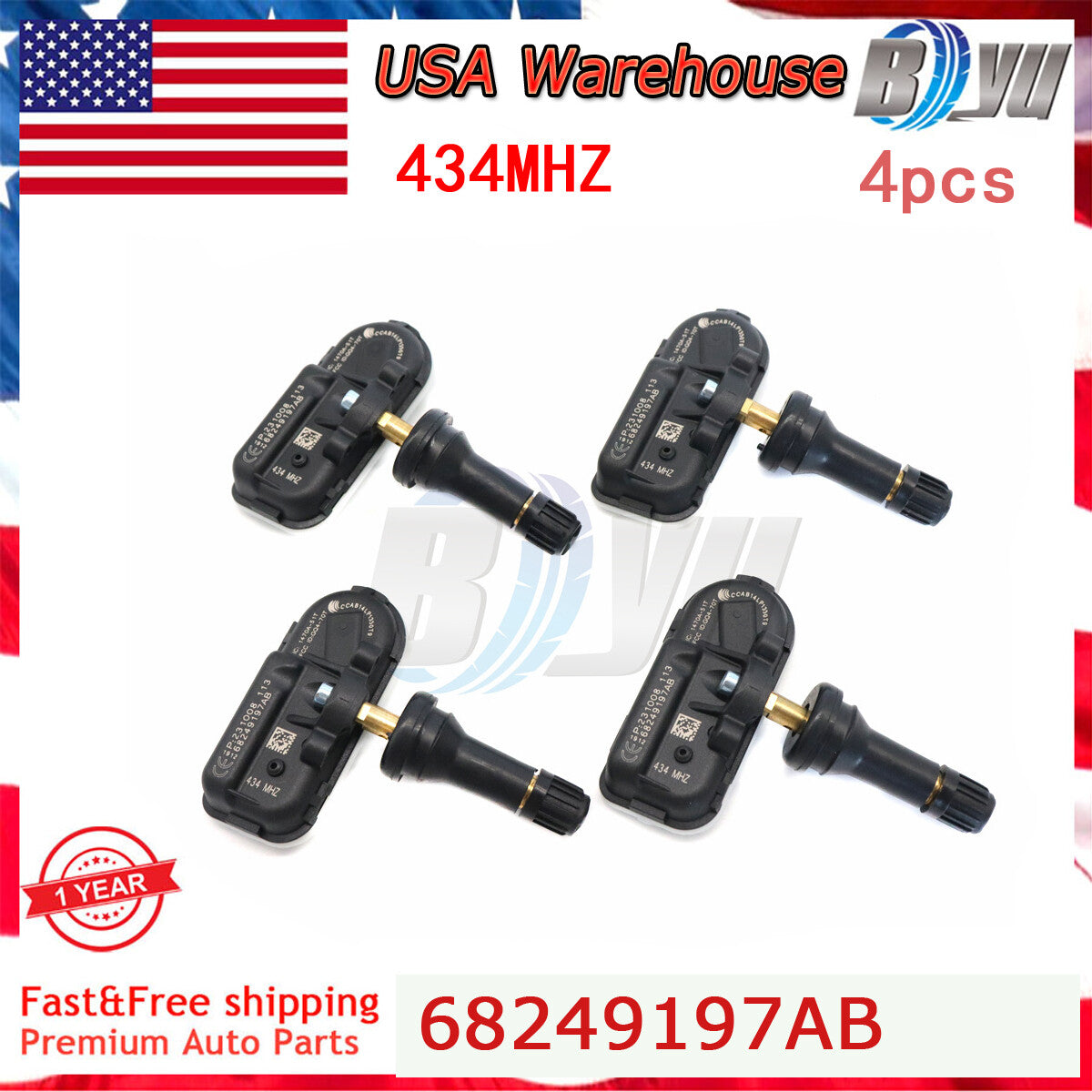 NEW SET 4pcs For 2014-2020 for Jeep Cherokee TIRE PRESSURE SENSOR TPMS 68249197AA