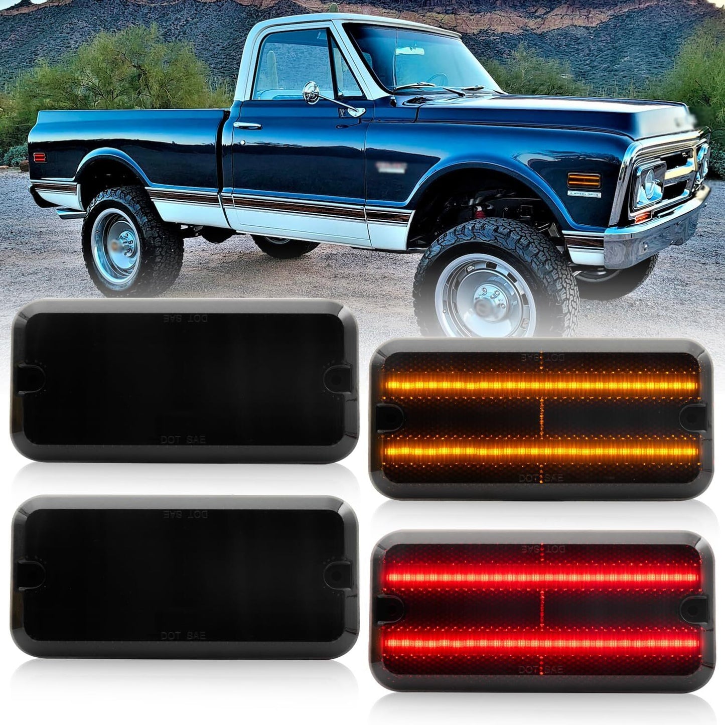 LED 1968-1972 for Chevrolet C10, for GMC C15, C25, K15 Dragon Speakers