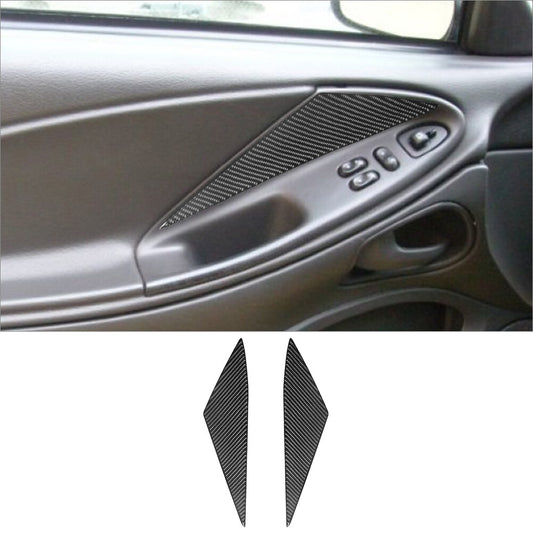 2Pcs Carbon Fiber Door Panel Cover Trim for Ford for Mustang Convertible 2001-2004