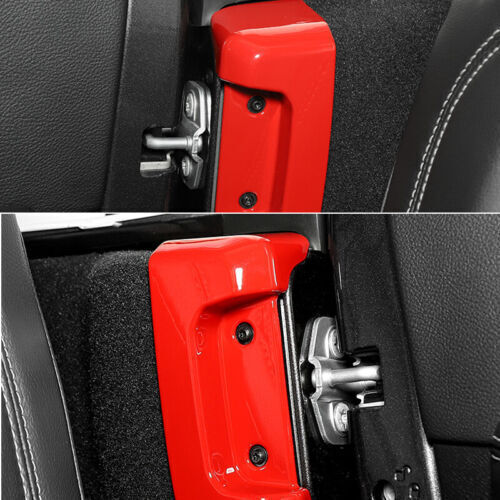 Red ABS Rear Door Lock Protection Cover Trim Fit for Jeep for Wrangler JL 2018-2020