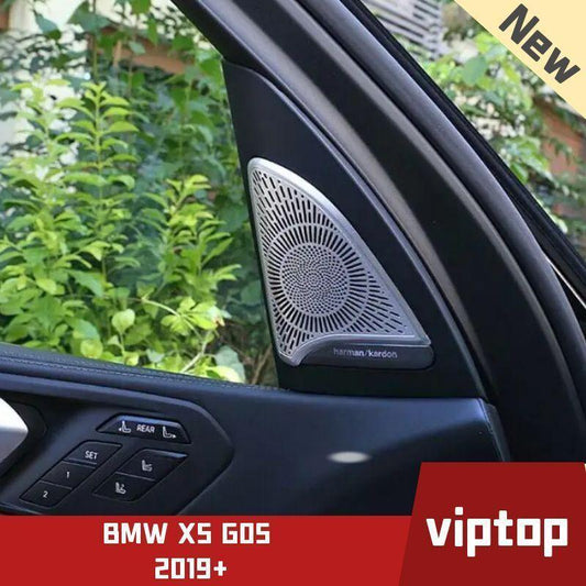 Door Corner Triangle Speaker Cover Trim Aluminum for BMW X5 X7 G05 G07 2019-23