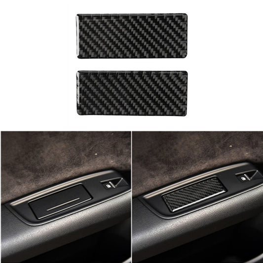 Car Rear ashtray Cover Trim Interior Carbon Fiber Sticker for Audi Q7 2016-2019