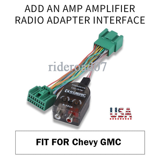 Car Radio Adapter Add An Amp Amplifier Interface For 2014-2020 for Chevy for GMC 71-2107
