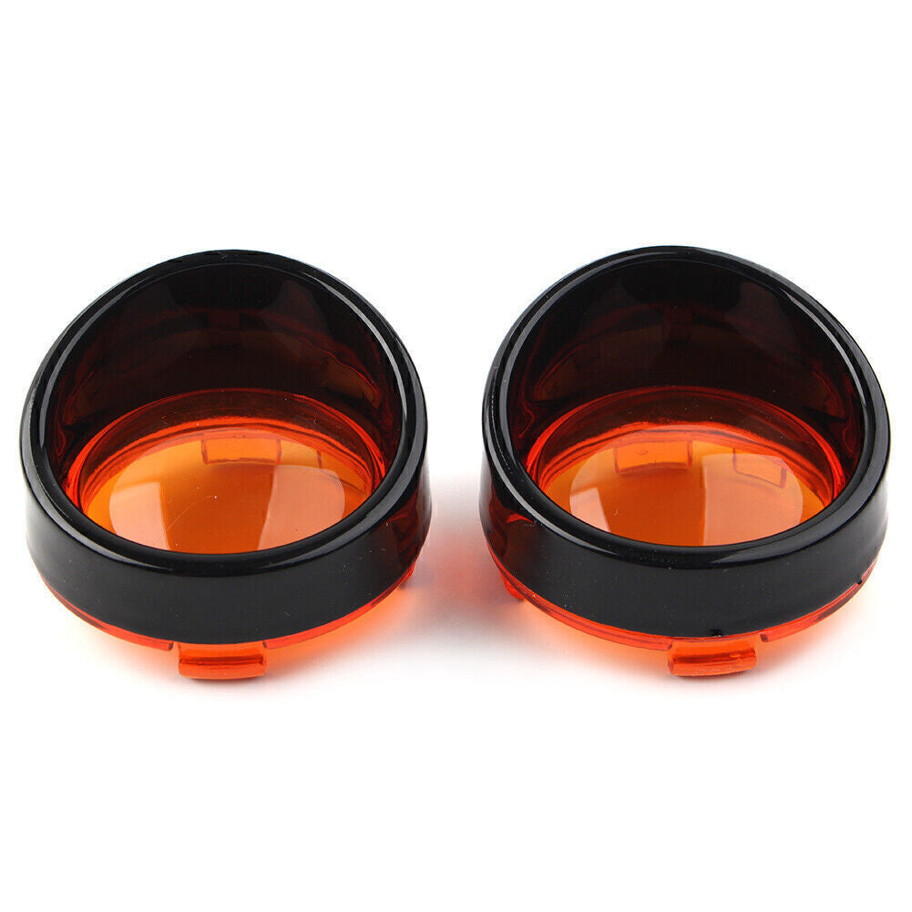 Turn Signal Light Lens Cover Bezels Visor Fit for Harley Davidson Softail Yellow