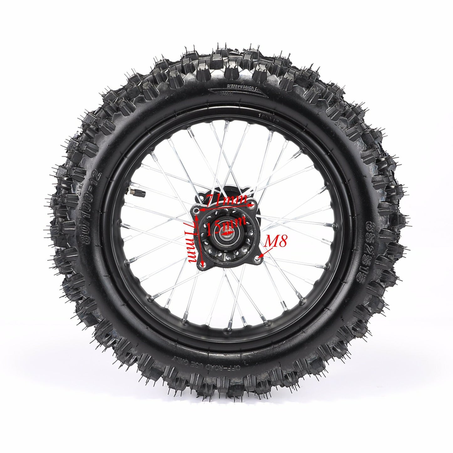 14-inch and 12-inch wheels, 60/100-14 and 80/100-12 tires, front fork, pit-type bicycle CRF50 SSR 110 125CC