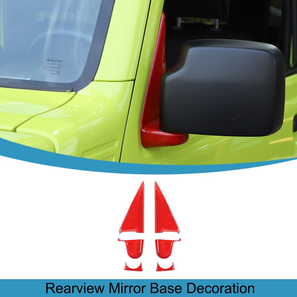 Red Rearview Mirror Base Decoration Cover Trim Decor for Suzuki for Jimny 2019-2023