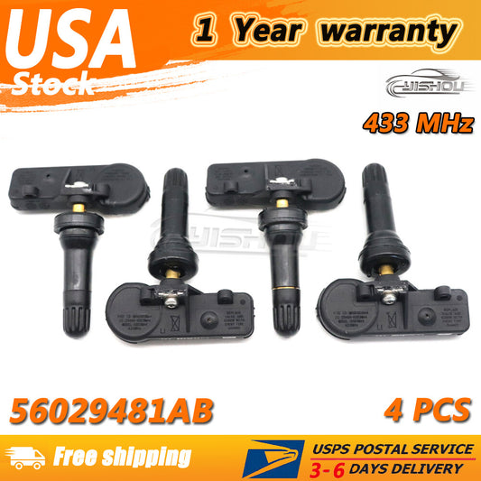4PCS New 56029481AB Tire Pressure Sensor TPMS for Jeep Commander for Dodge for Ram 1500