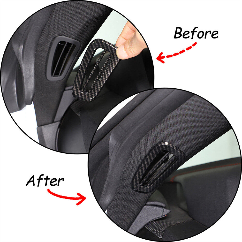 Carbon Fiber ABS A-Pillar Air Vent Outlet Trim for Chevrolet for Corvette C8 2020-23