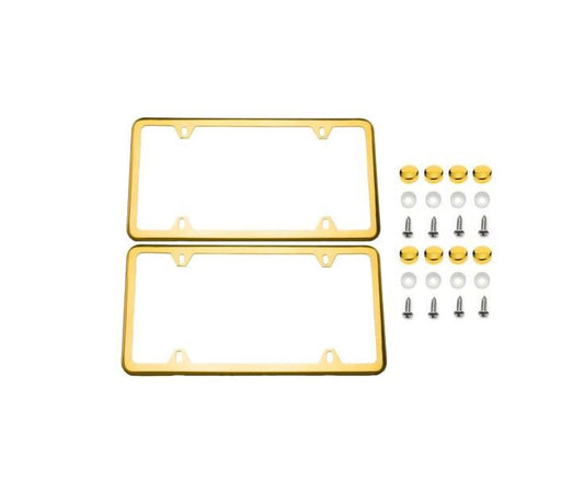 Car license plate frame cover cap rear trunk gold plating suitable for Cadillacs