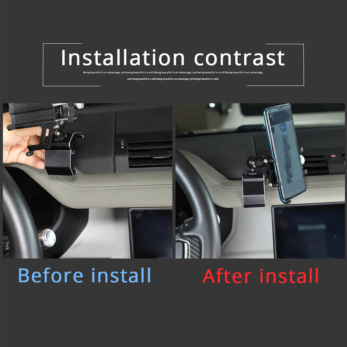 Central phone holder/stand suitable for Land Rover for Defender 90 110 20-2022