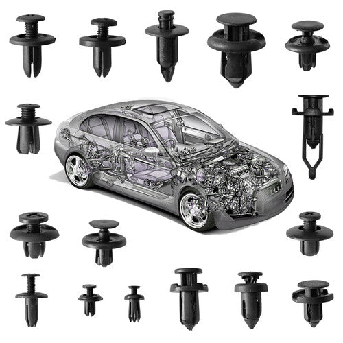650-piece pack of automotive fasteners, automatic buckles, push-to-lock decorative clips, pins, rivets, bumpers suitable for Ford .