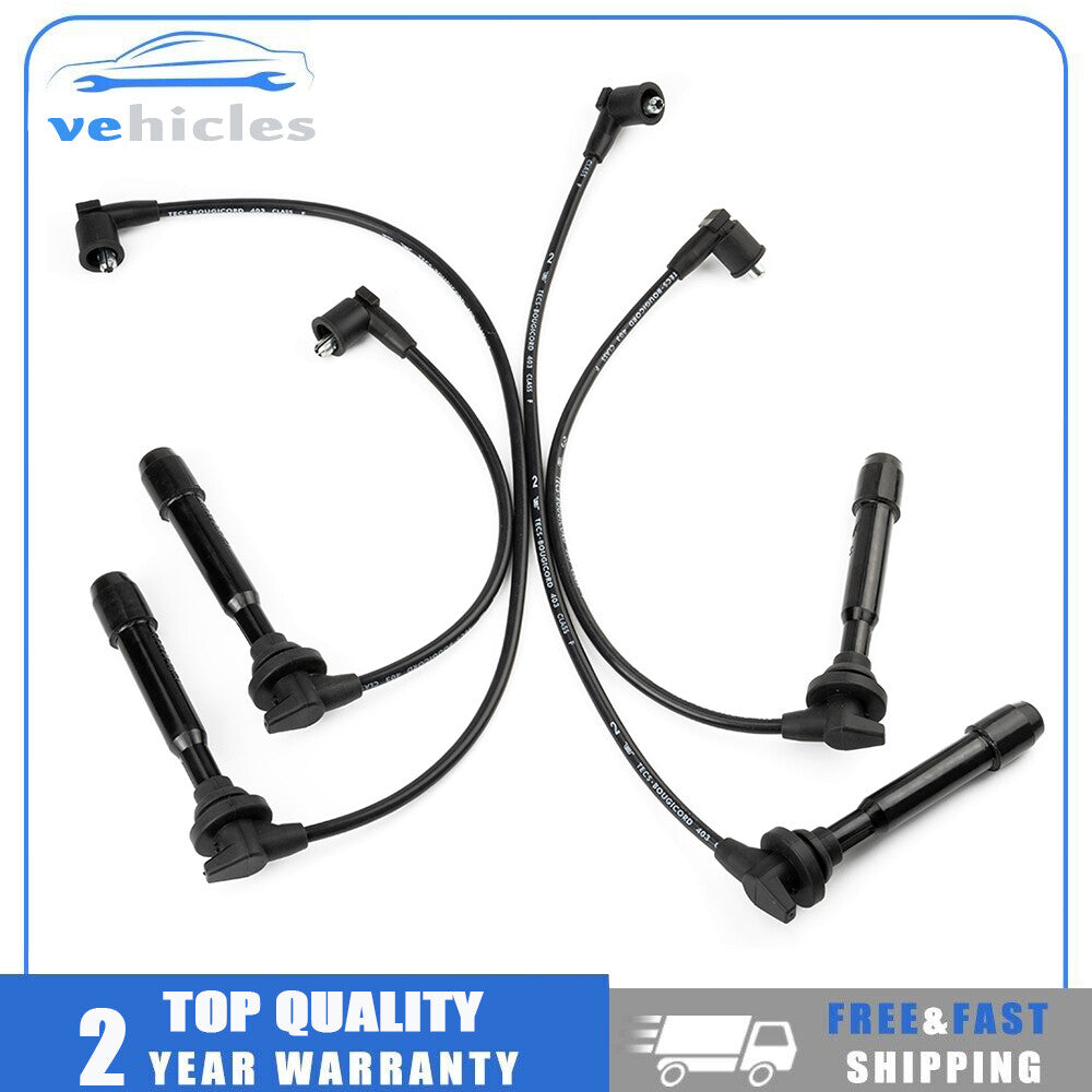 4-Piece Spark Plug and Ignition Wire Kit for Hyundai for Elantra Tiburon and for Kia Spectra Soul L4