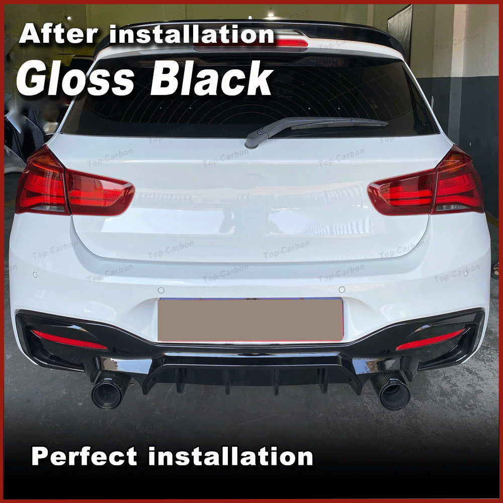 for BMW F20 F21 LCI 1 Series Sport M140i M135i Rear Diffuser Gloss Black 2015-19
