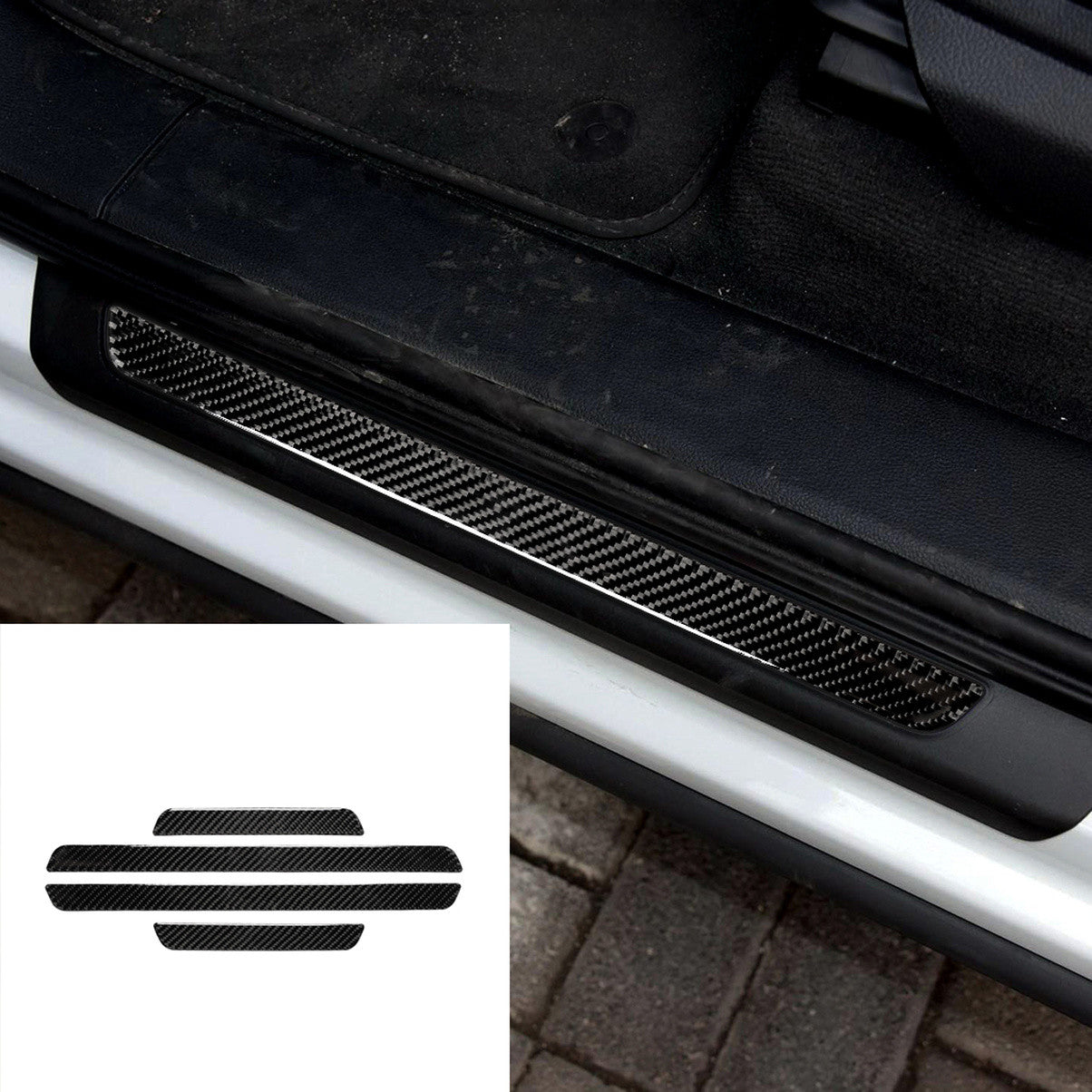 Carbon Fiber Welcome Pedal Sill Cover Trim Sticker for Audi Q7 SQ7 2016-2019