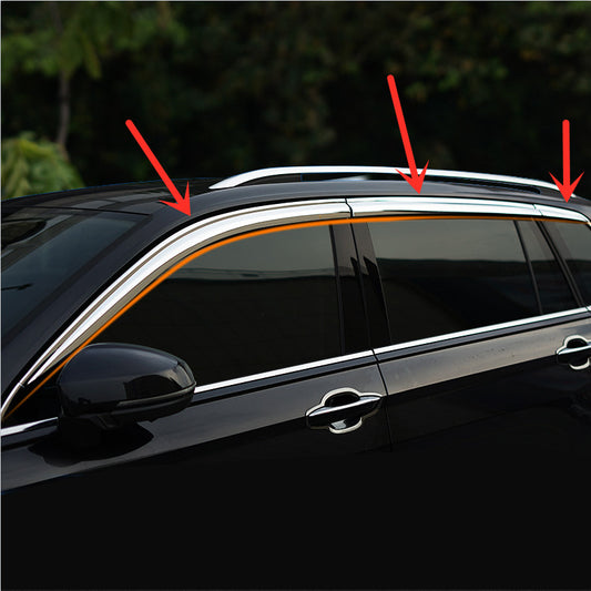 Chrome window sun visor rainproof and ventilated cover suitable for 2021-2023 for Nissan Rogue.