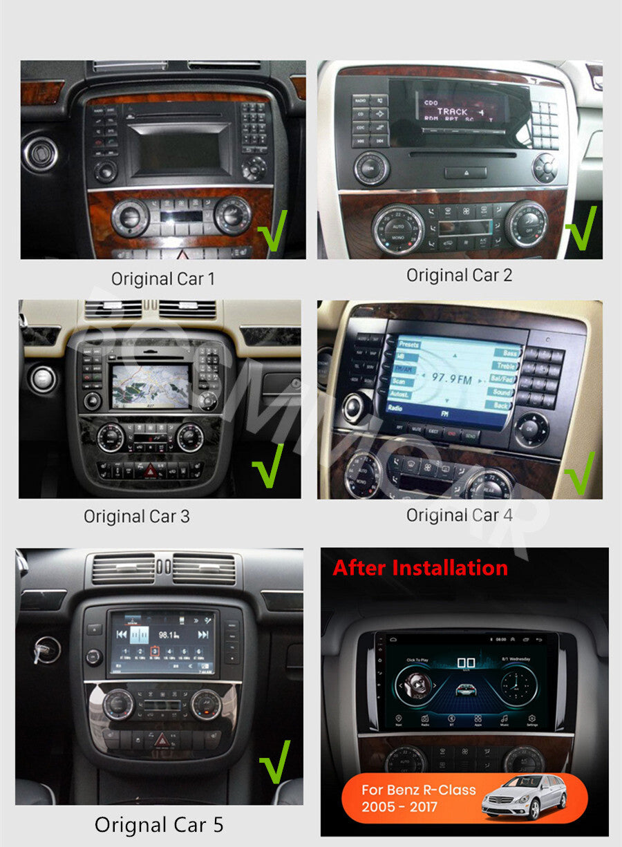 Car Stereo Radio BT GPS For Carplay Fit for Mercedes for Benz R-Class W251 2005-2017