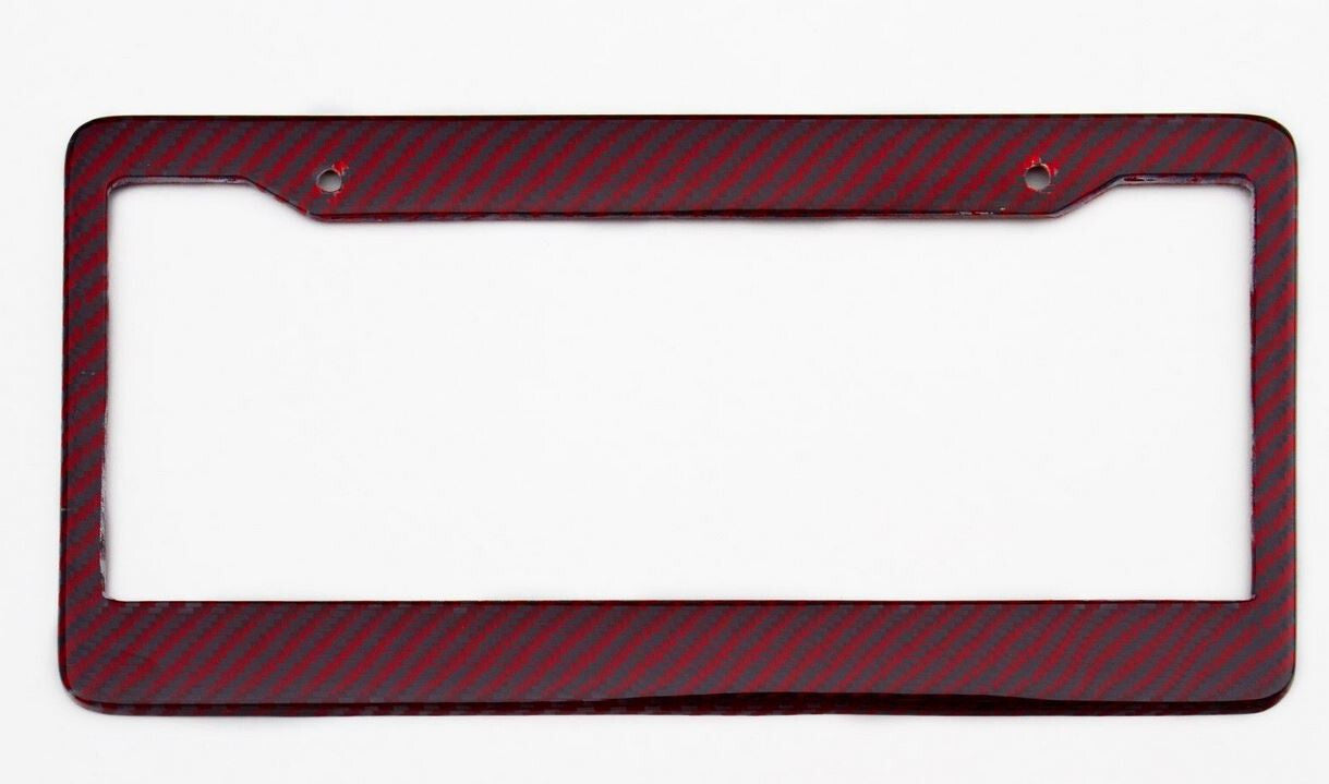 Car license plate frame cover cap trunk red carbon fiber suitable for Volvo