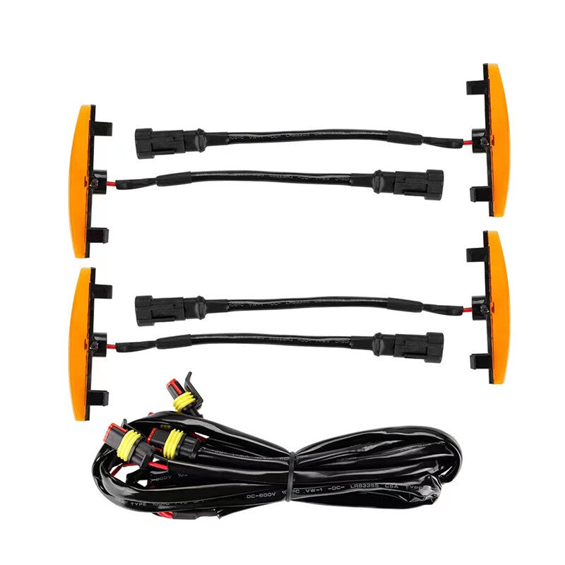 4Pcs Car LED Grille Amber Light External Daytime Running Lamp For 14-19 4Runner