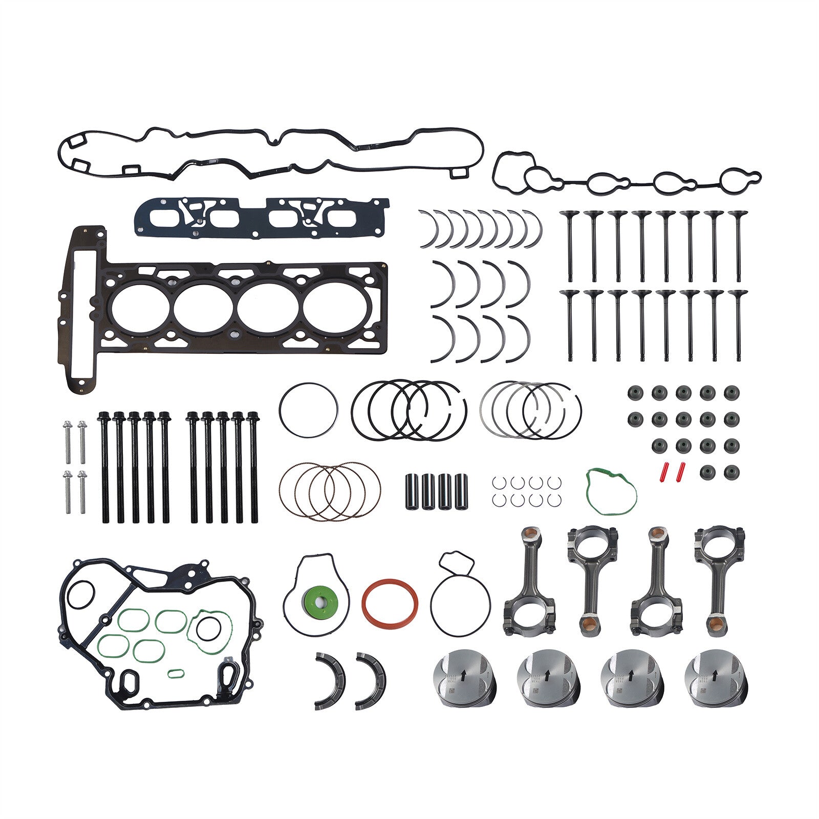 Engine Rebuild Overhaul Pistons Valves Seal Kit for Buick for Chevrolet for GMC 2.4L l4