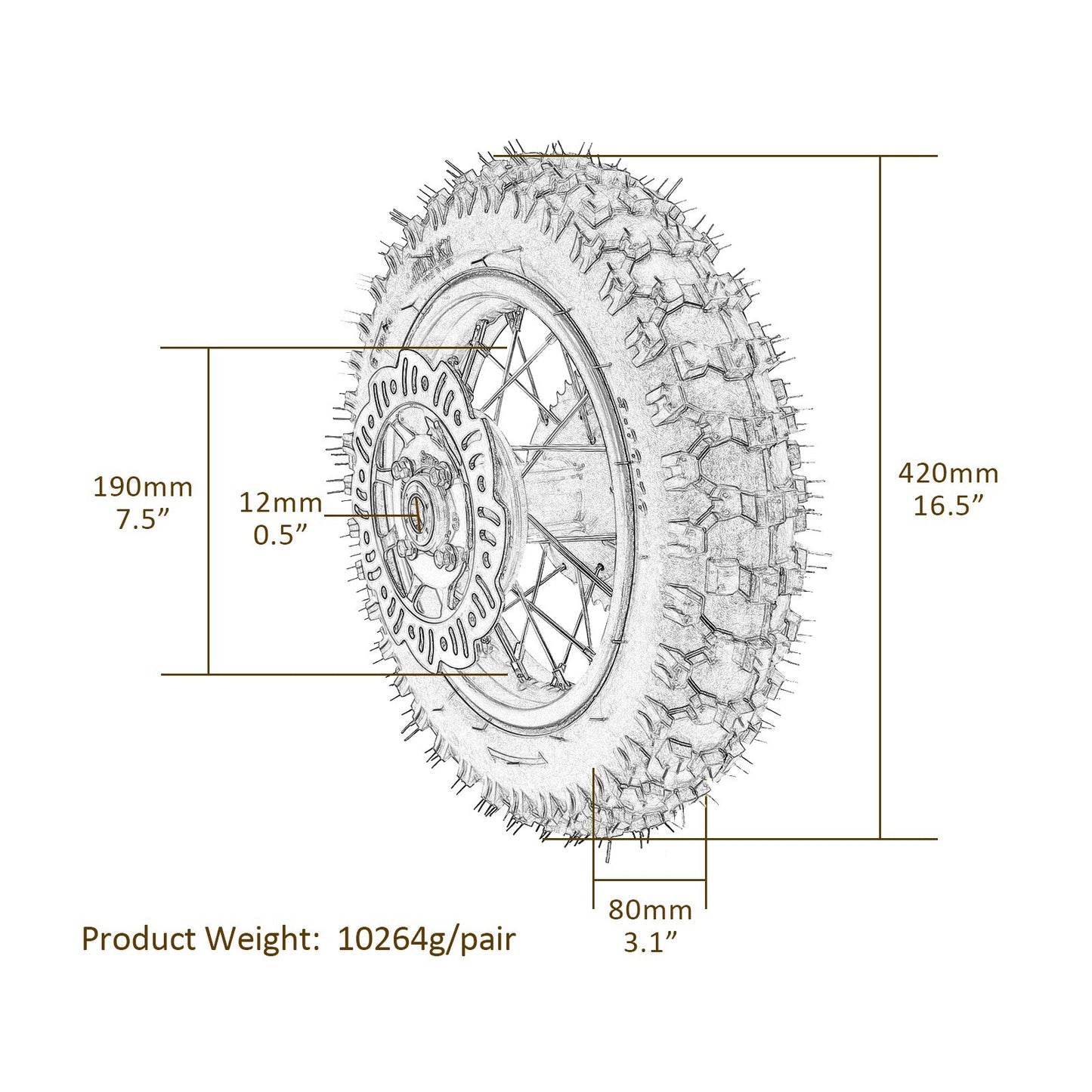10-inch rear wheel, 3.00-10 tire, rim, sprocket, dirt pit, bicycle, Taodao SSR 70cc 110 CRF50