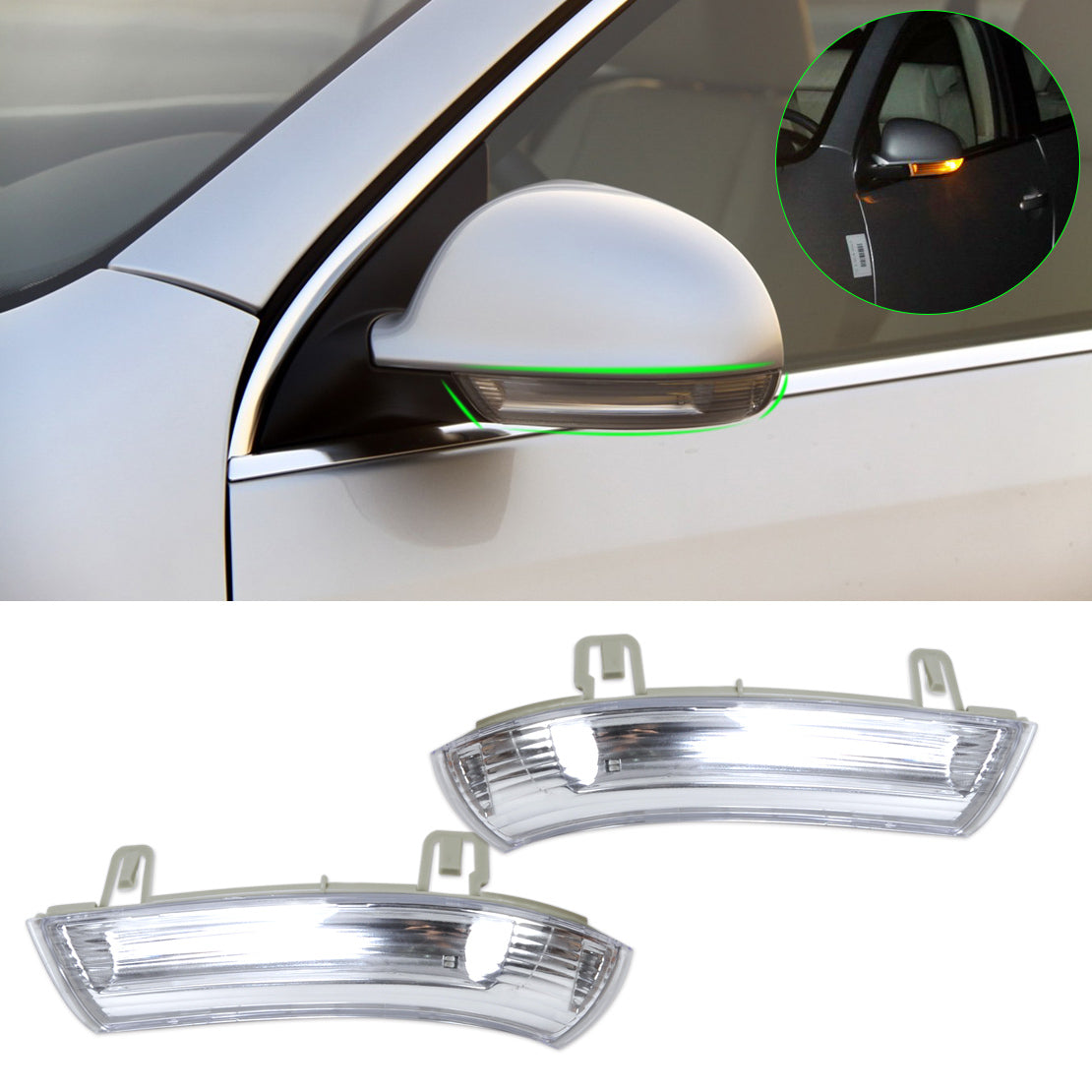 Fit for VW for GOLF GTI for JETTA MK5 for PASSAT RABBIT 2pcs In-Mirror Turn Signal Light