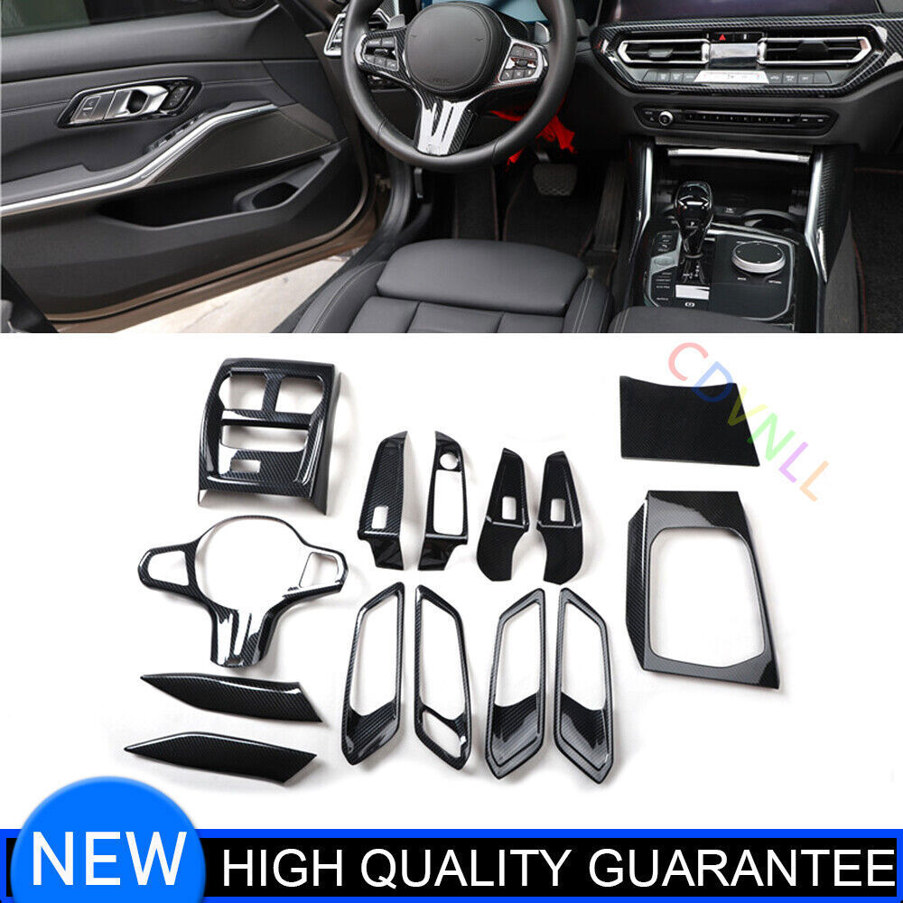 for BMW 3 Series 19-2023 Carbon Fiber Look Interior Full Molding Kit Cover Trim