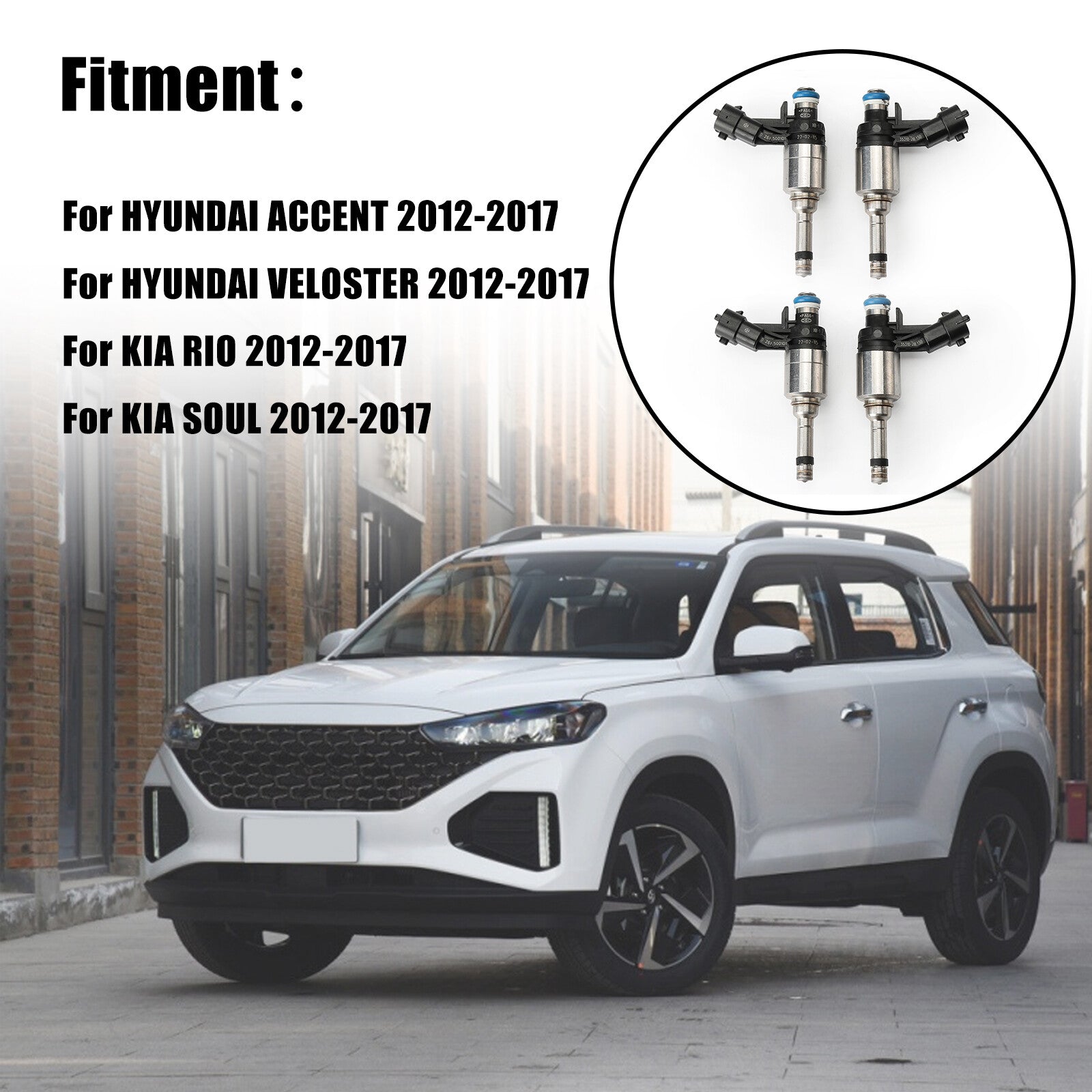 4PCS Fuel injectors 35310-2B130 for Hyundai for Veloster Accent for Kia 1.6L 2012-2017