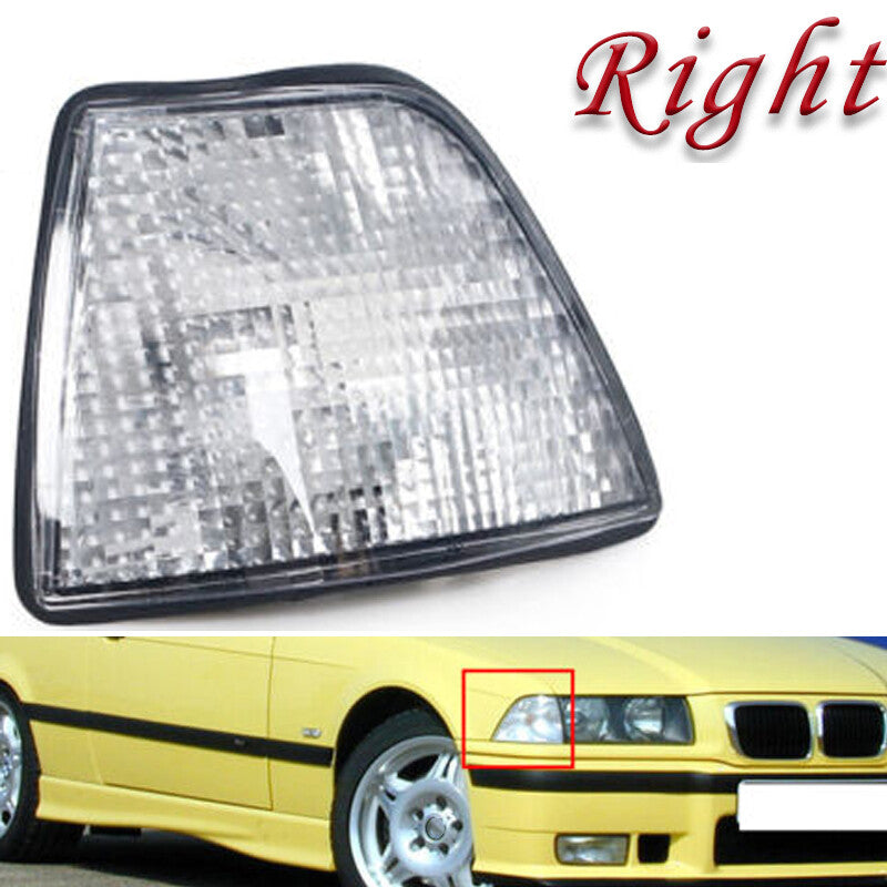 Left transparent corner turn signal light applicable to 1992-1998 for BMW 3 Series E36 Sedan 4Dr