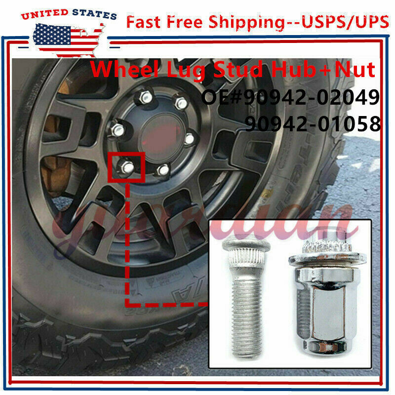 Wheel Lug Stud Hub+Nut for Toyota 4Runner for Avalon for Camry for Corolla for Lexus GS430 GX460