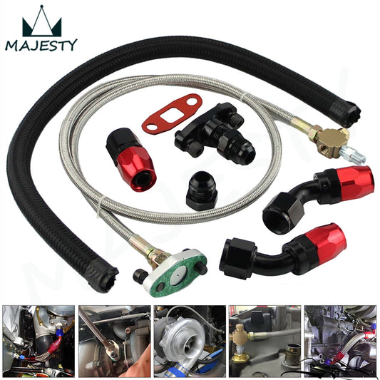 Turbo Charger Oil Drain Return Feed Line Fitting T3 T4 T04E GT35 T60 T61 T70