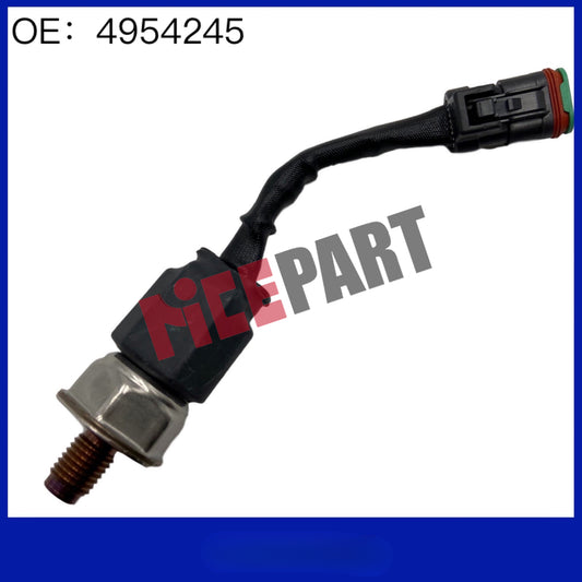 4954245 Diesel fuel rail pressure sensor compatible with ISC ISL 6.7L and 8.9L liters.