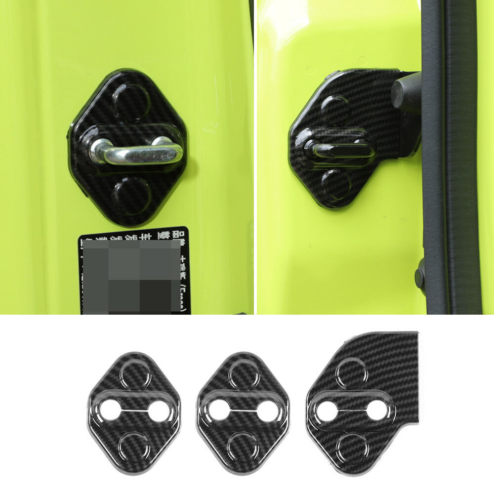 Carbon Fiber ABS Car Door Lock Buckle Cover for Suzuki for Jimny 2019-22 Accessories