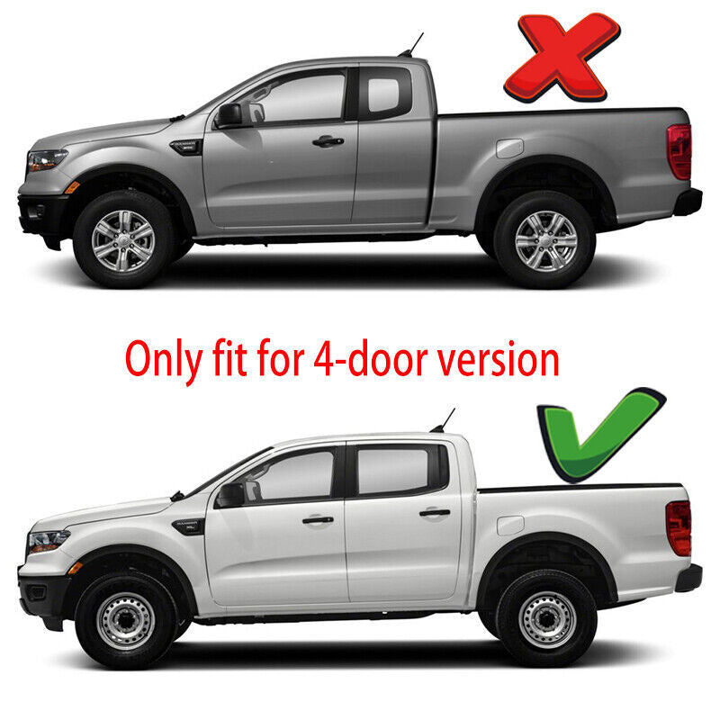 for Ford Ranger 2019-2021 ABS Black Body Door Side Molding Cover Guard Trim 4Pcs