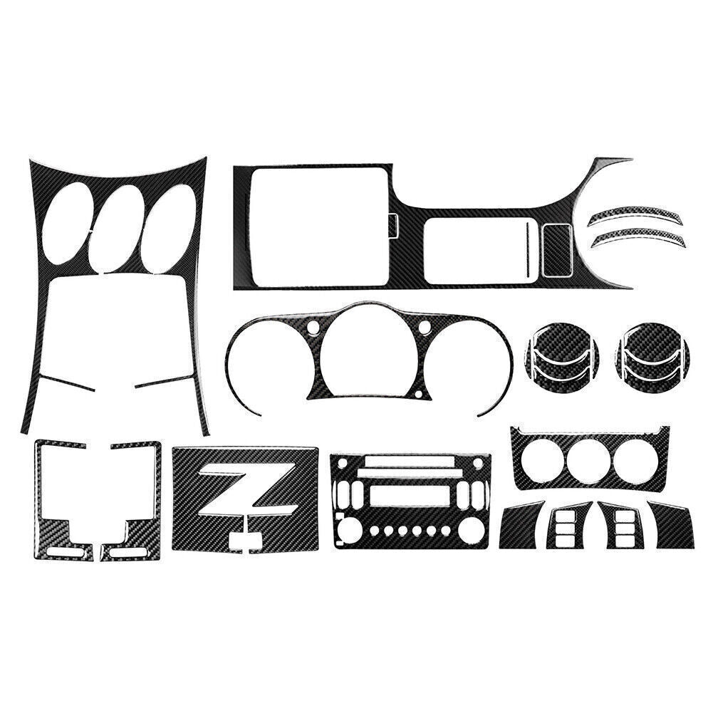 27 Pcs Carbon Fiber Interior Full Set Decoration Cover for Nissan 350z 2003-2009