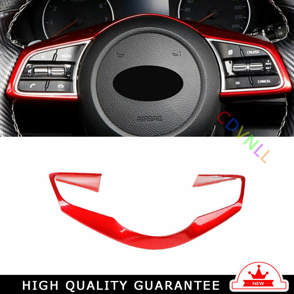 Inner Steering Wheel Button Frame Cover Trim for Kia Seltos 20-2022 Bright Red