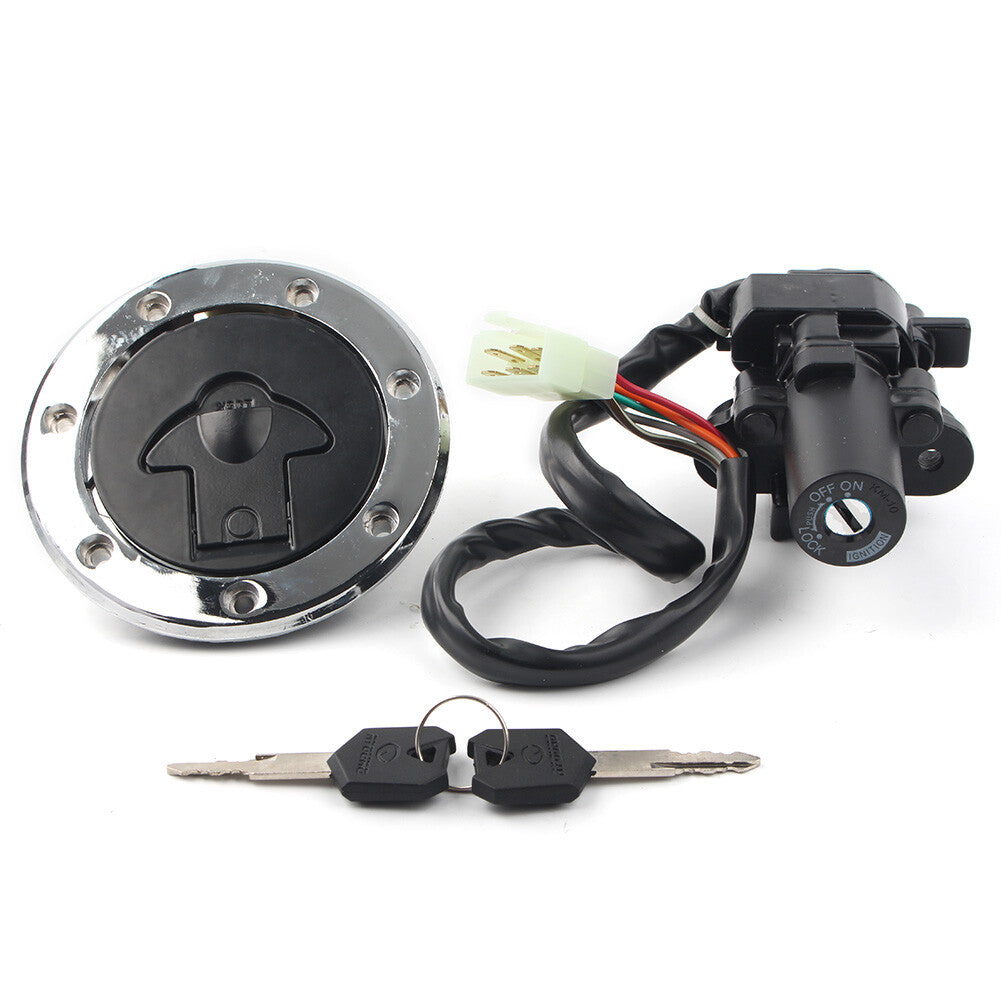 for Kawasaki ZX7R ZX9R ZXR750 ZX900 Ignition Switch Gas Cap Cover Lock w/Key Set