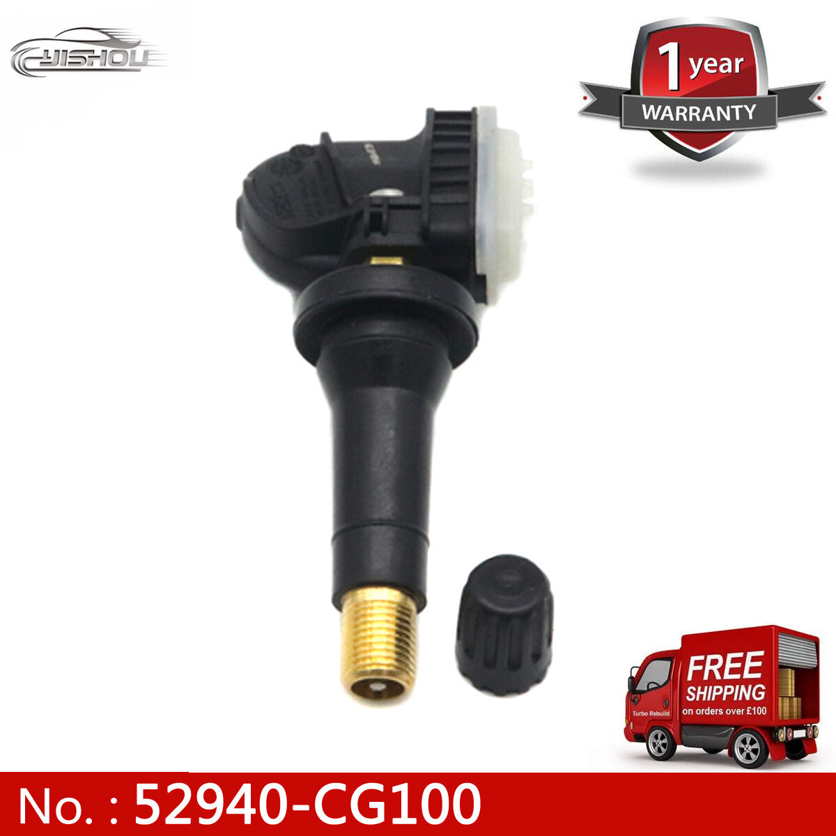 The 52940-BV100 TPMS sensor is suitable for 21-26 for Hyundai Creta H1, Van H100, for Tucson , and for Kia EV6 at 433MHz.