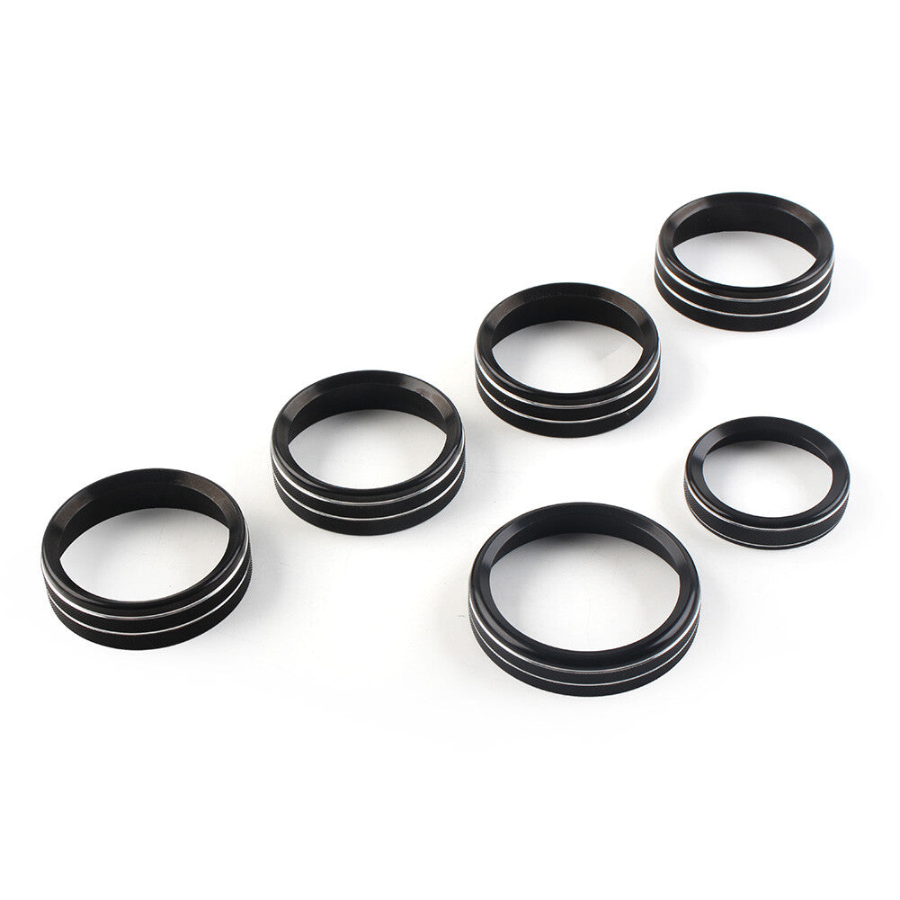 Air Conditioner Switch CD Button Ring Knob Trim Fit for Ford F150 XLT 2015-20 Black