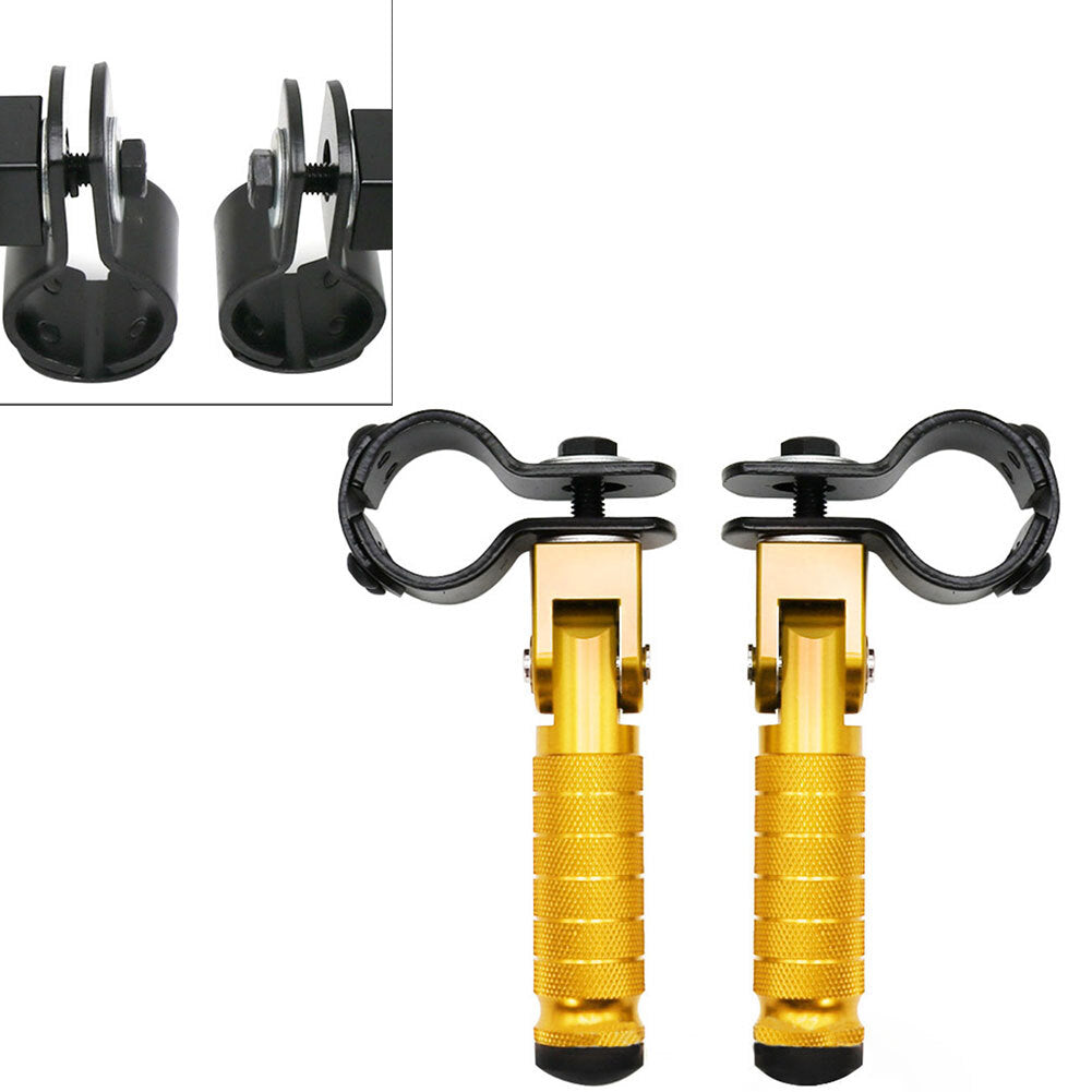 CNC Folding Rearsets Folded Motorbike Footrest Bicycle Foot Pegs Pedal Gold pair