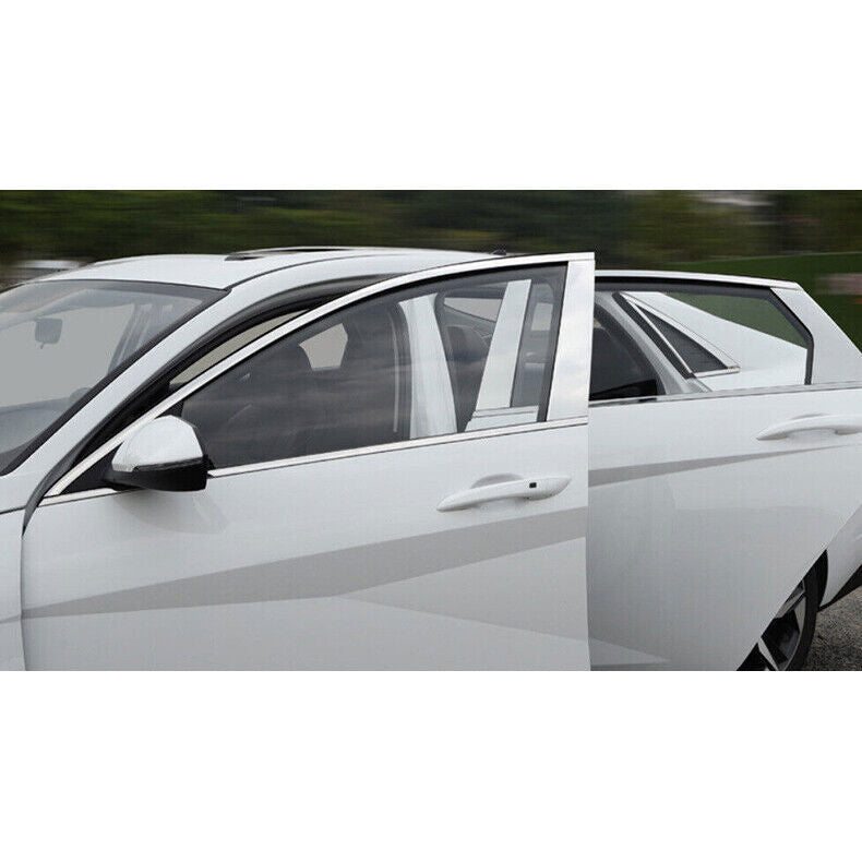 12P Chrome Steel Window Molding Strip Cover Trim Kit for Hyundai for Elantra 2021-23