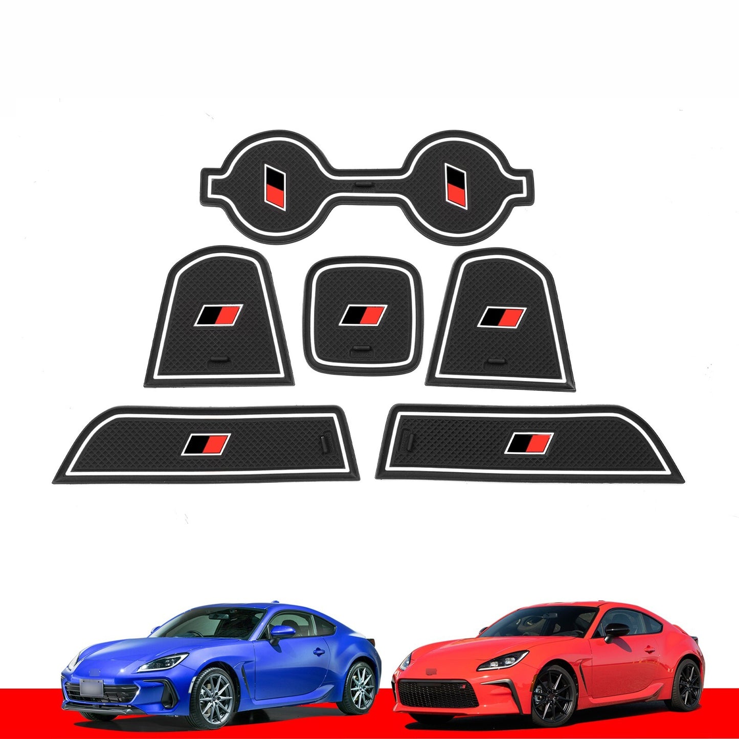 Car Cup Mat for Toyota GR86 for Subaru BRZ 2021~2023 Gate Slot Pad Accessories WHITE