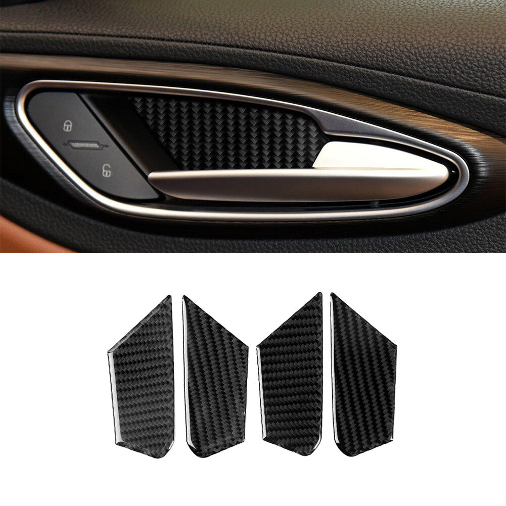 4Pcs Carbon Fiber Interior Door Bowl Cover Trim for Alfa Romeo Giulia 2017-2019