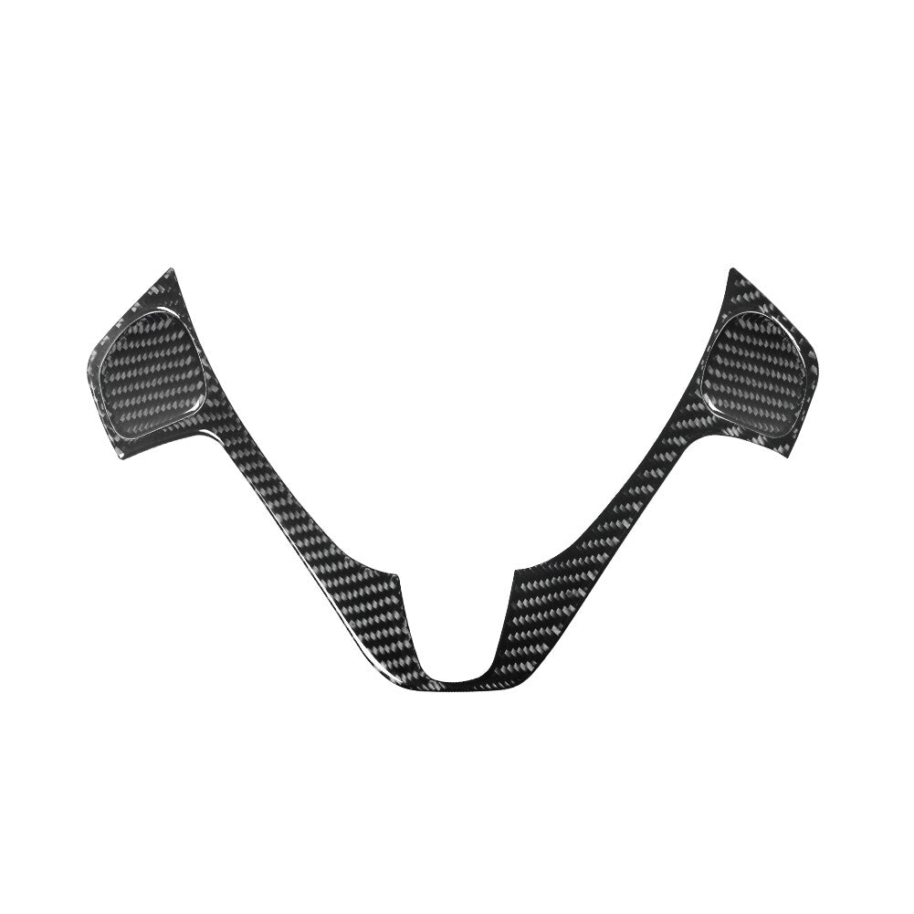 3Pcs Carbon Fiber Steering Wheel Accent Cover Trim for Ford Fiesta 2011-2015