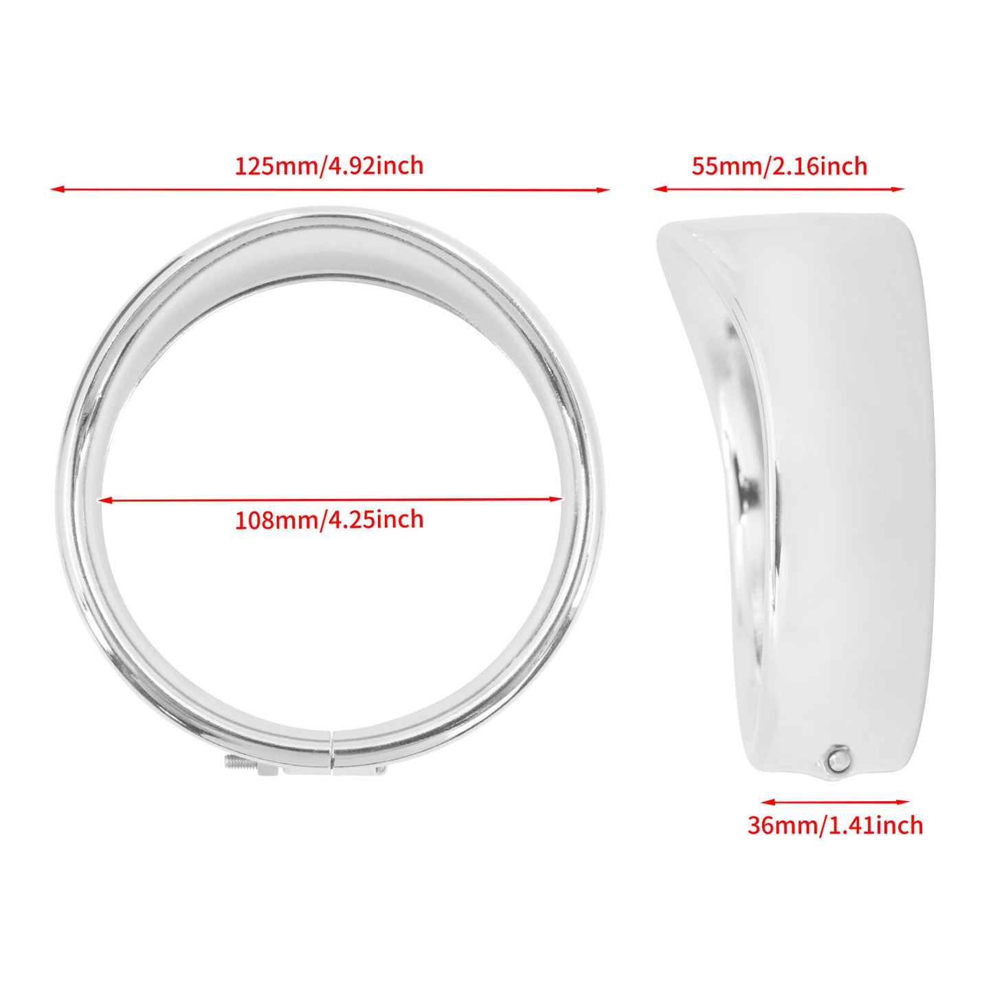 4.5 Visor Style Auxiliary Light Trim Ring for Harley Touring Road Electra Glide