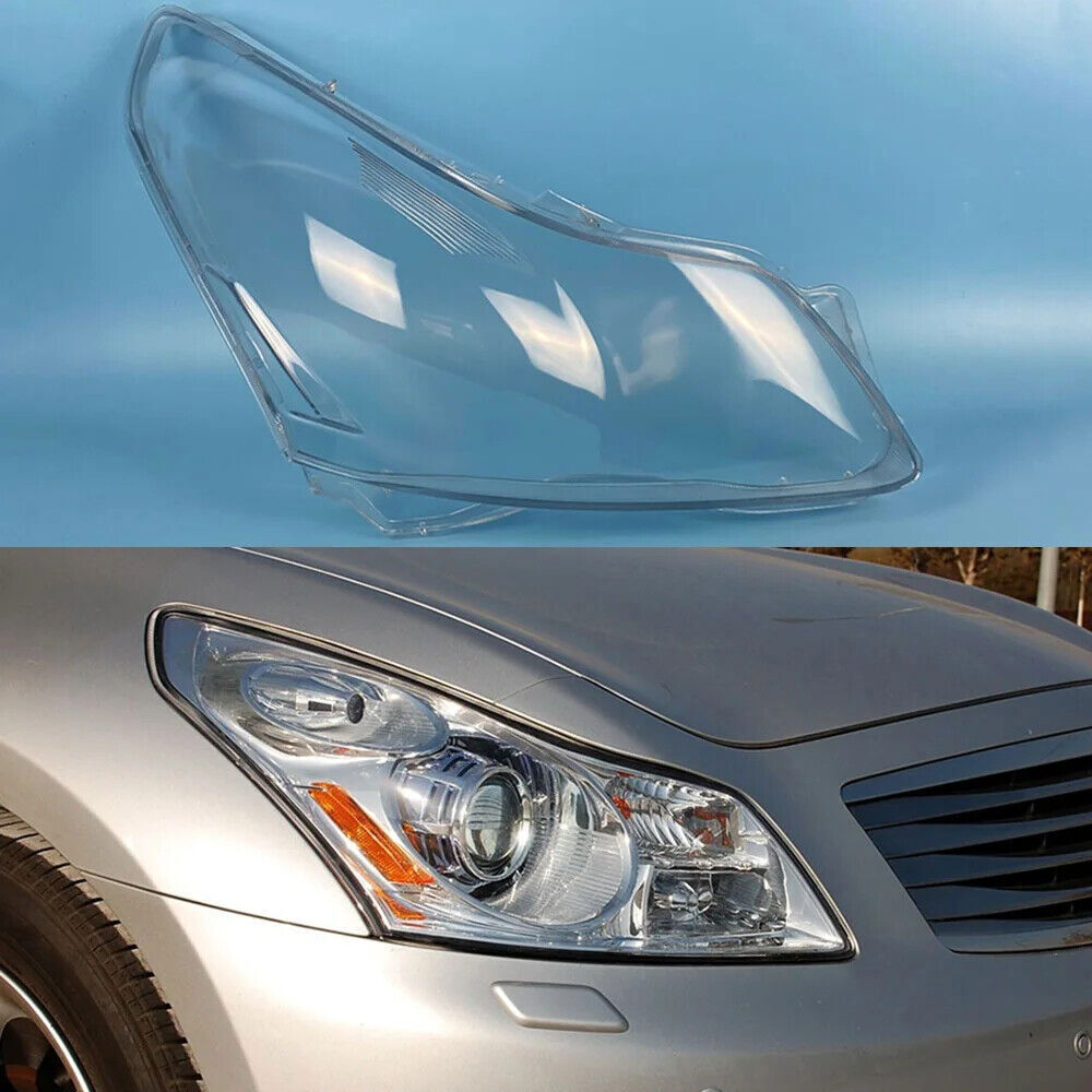 for INFINITI G25 G35 2007-2010 Car Front Headlight Lens Cover+ Seal Glue LH+RH