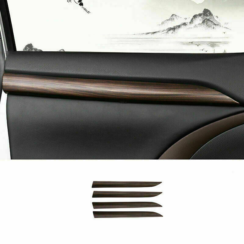 4Wood Grain Color Inner Door Armrest Trim Strip for Toyota Highlander 2014-2019